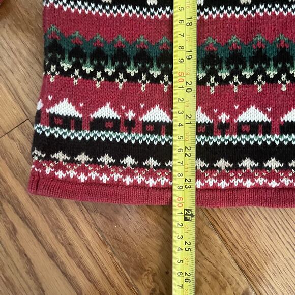 Heirloom Collectibles Christmas Cardigan Sweater Women Large Zip Front Fair Isle - Picture 8 of 10